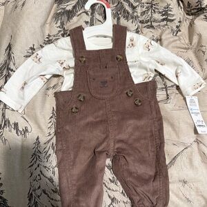 Carter's Brown Corduroy Overall Outfit